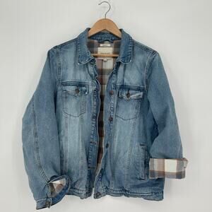 Thread & Supply Women’s Large Denim Jacket – Sherpa Flannel Lined – Casual